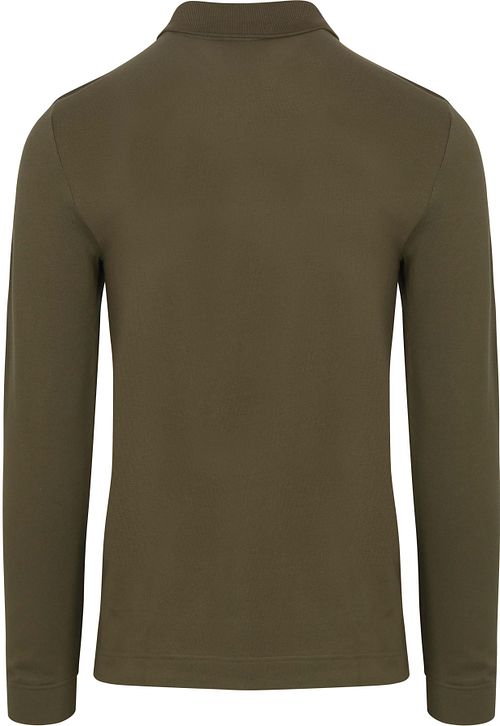 Lacoste Polo à Manches Longues Vert Olive Product / Achterkant