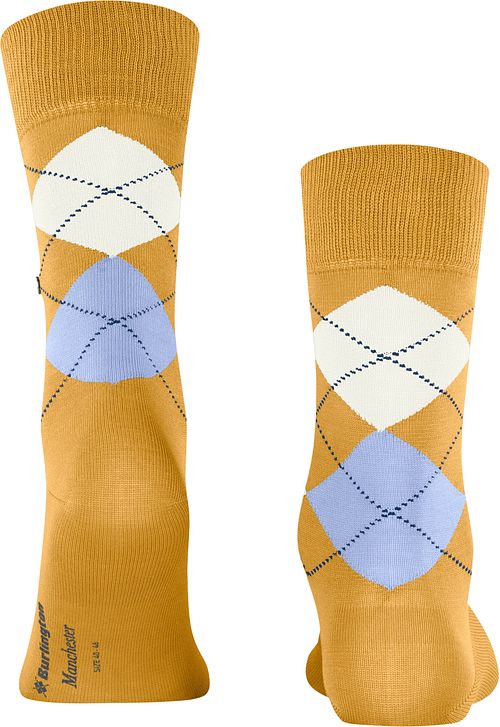 Burlington Manchester Socke Kariert Grønn Gul 1334 Product / Achterkant