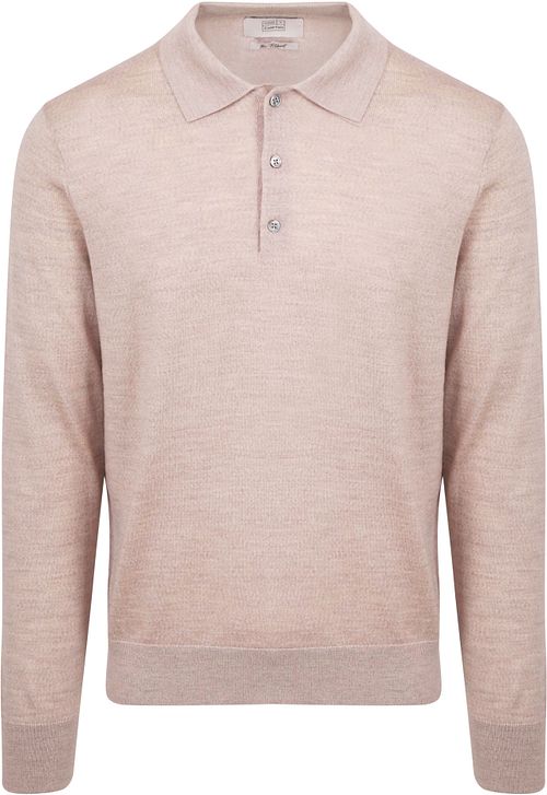 King Essentials The Robert Long Sleeve Polo Shirt Merino Beige Product