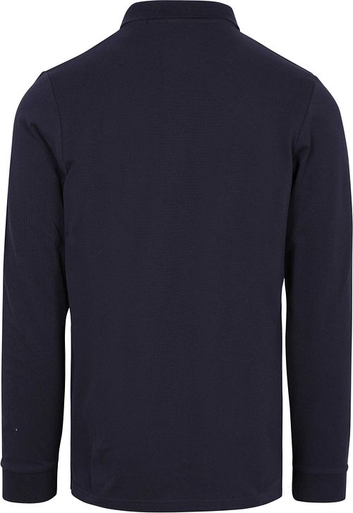 Koszulka polo Steppin' Out piqué z długim rękawem w kolorze granatowym Product / Achterkant