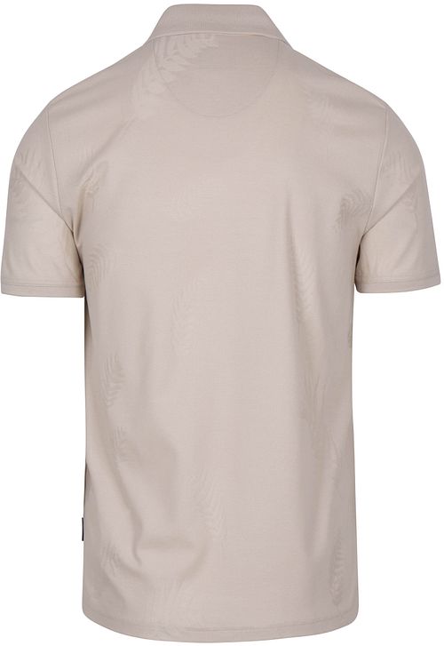 Polo State of Art Leafs Kit modern fit de piqué blanco roto Product / Achterkant