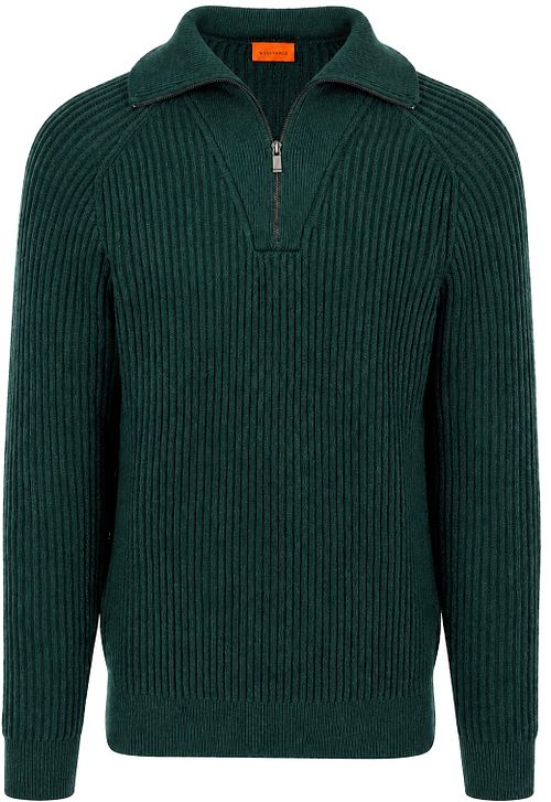 Suitable Half Zip Pullover Sailor Wool Blend Dunkelgrün