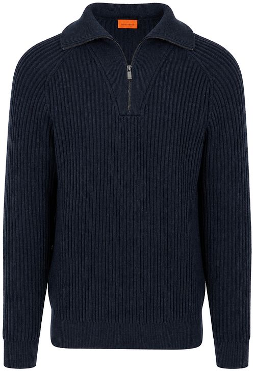 Suitable Half Zip Pullover Sailor Wool Blend Marineblå