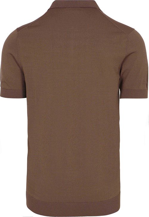 Suitable Knitted Half Zip Polo Dan Tabacco Product / Achterkant