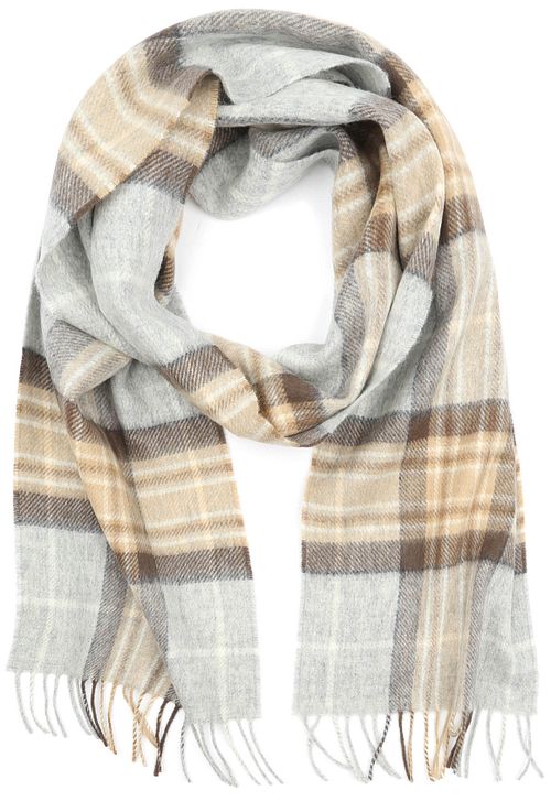 Suitable Scarf Checkered Merino Beige Grey Product