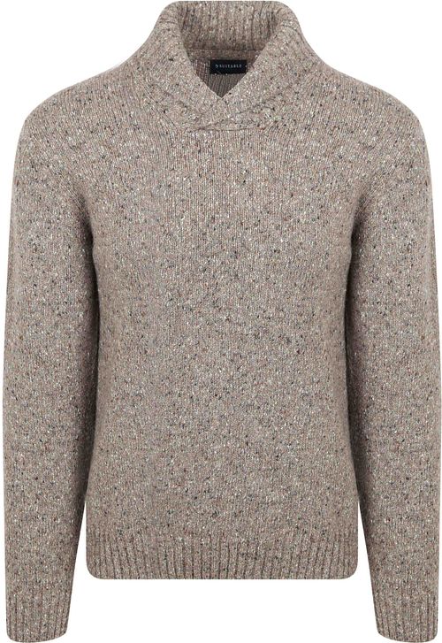 Sweter Suitable Shawl Tweed Eco Wool w kolorze taupe Product
