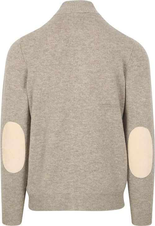 Barbour Zip Pull Wool Greige Product / Achterkant