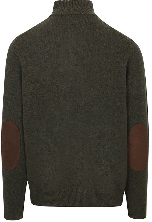 Barbour Pullover Wolle Grün Patch Product / Achterkant