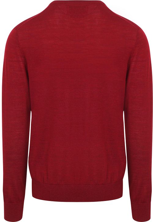 KING Essentials The John Pullover z wełny merynosów w kolorze czerwonym Product / Achterkant