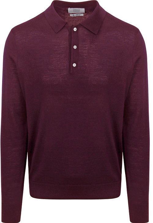 King Essentials The Robert Long Sleeve Polo Merino Burgundy Product