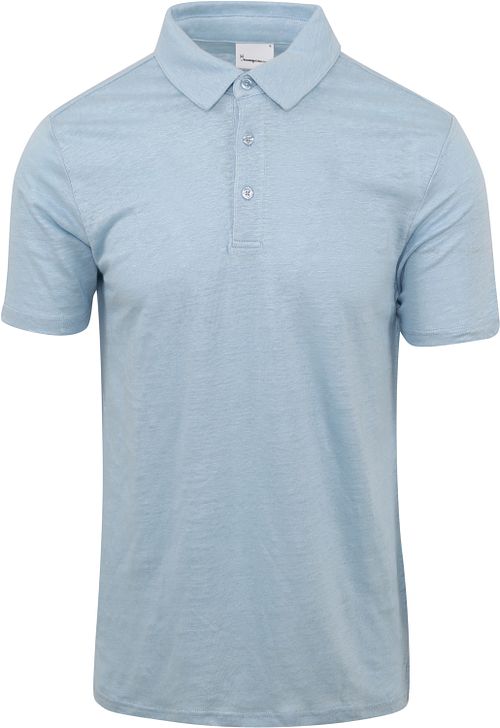 KnowledgeCotton Apparel Polo Shirt Linen Light Blue Product