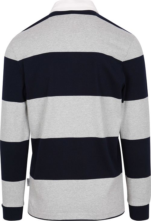 Koszulka rugby McGregor w paski granatowo-szare Product / Achterkant
