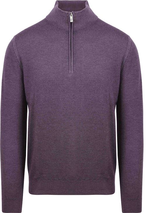 Maglione R2 half-zip in lana merino viola Product