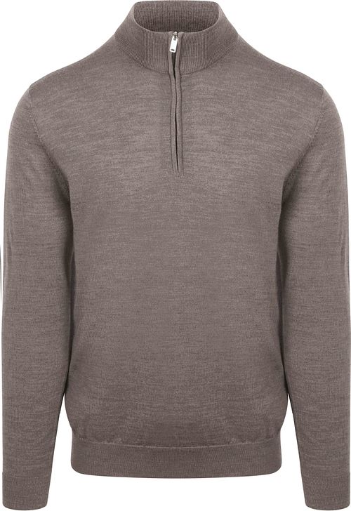 Profuomo Half Zip Pullover Merinowolle Taupe Product