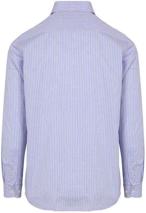 Steppin' Out Skjorta Twill Randig Ljusblå Röd Product / Achterkant