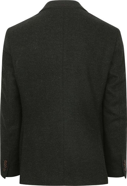 Suitable Blazer Herringbone Merino Wool Dunkelgrün Product / Achterkant