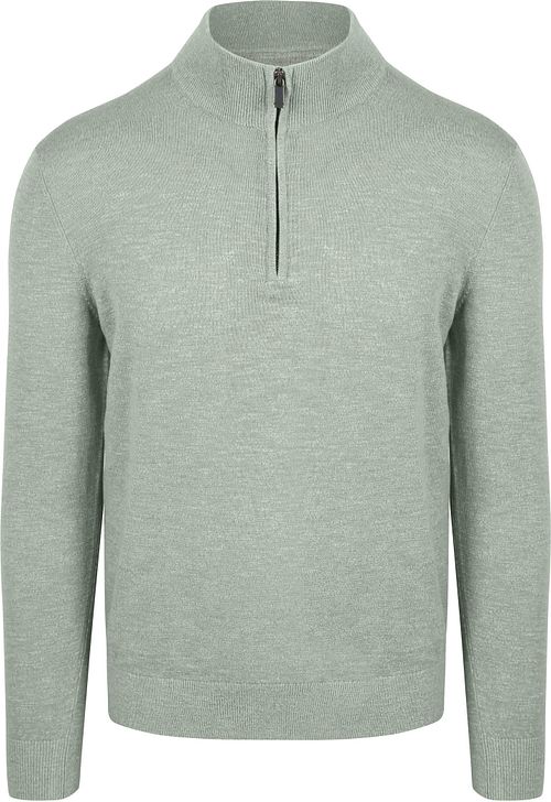 Suitable Slub Yarn Half Zip Trui Groen Product
