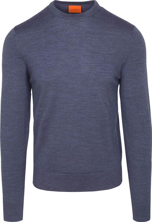 Suitable Sweter z wełny merino w kolorze denim niebieski Product
