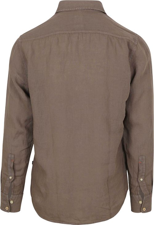 BOSS Relegant Skjorte i Linned Taupe Product / Achterkant