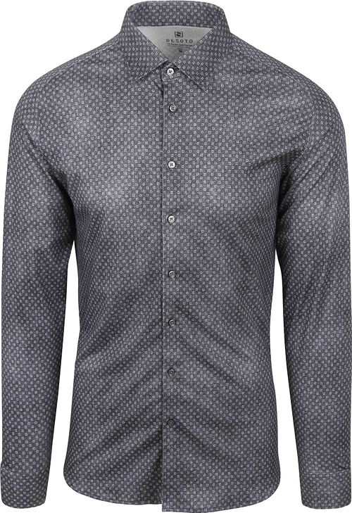 Camicia Desoto in denim stampato blu scuro Product