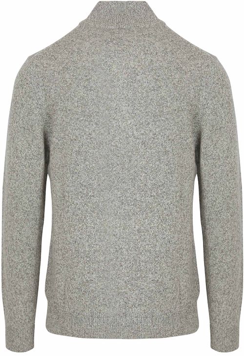Pullover half zip Profuomo in lana d’agnello mélange grigio Product / Achterkant
