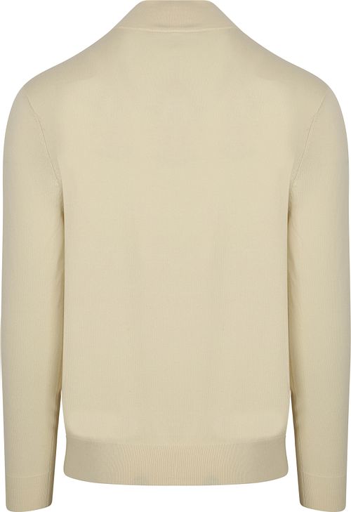 Profuomo luksusowy sweter z krótkim zamkiem (Half Zip) w kolorze off white Product / Achterkant