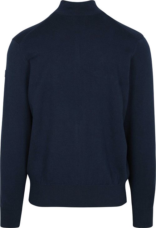 Sweter State of Art z krótkim zamkiem w kolorze granatowym Product / Achterkant