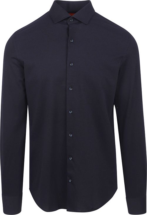 Suitable Knitted Pique Hemd Navy Model / Achterkant