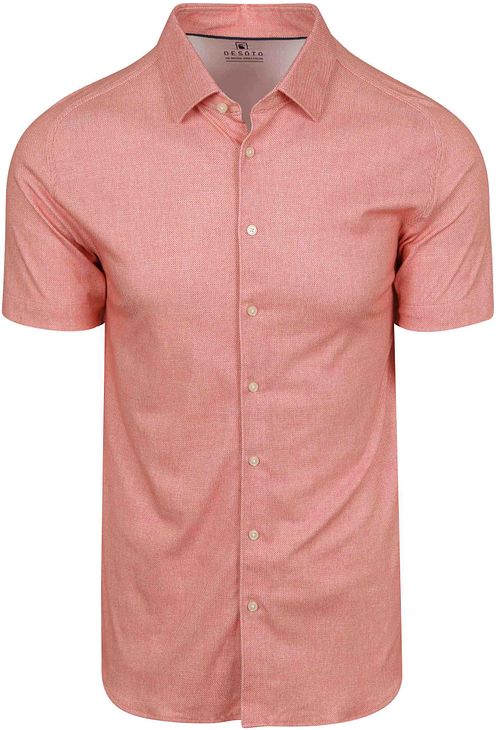 Desoto Short Sleeve Oxford Optics Chemise Rose Apricot