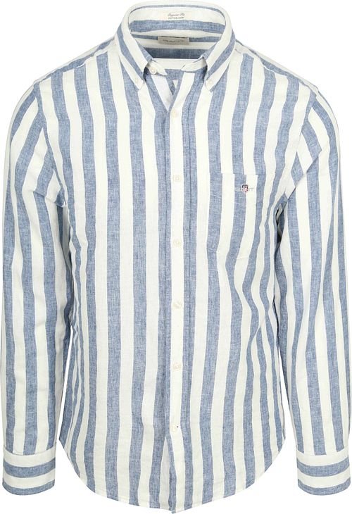Gant Cotton Linen Chemise Rayures Bleu Product