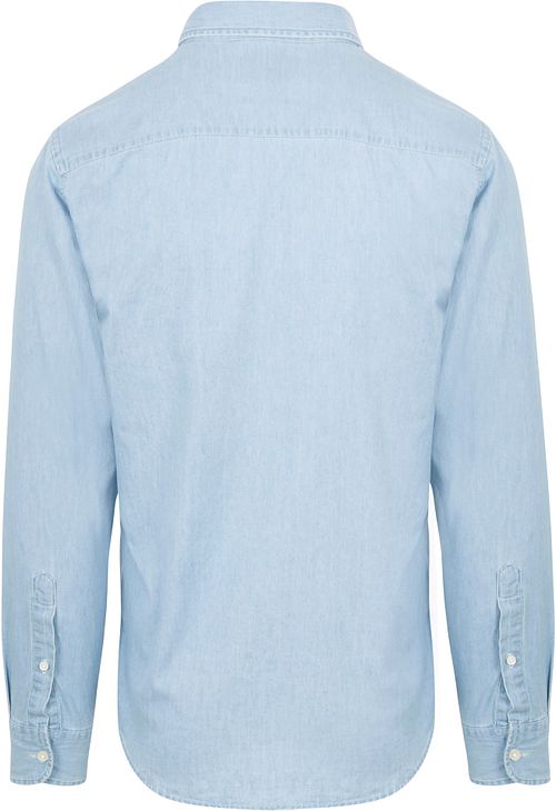 Kung Essentials Denim Skjorta i Chambray i ljusblått Product / Achterkant