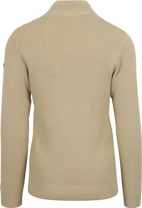 No Excess sweter z krótkim zamkiem Half Zip, struktura melange, beżowy Product / Achterkant