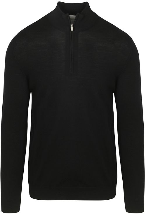 Profuomo Half Zip Pullover Merino Wool Black Product