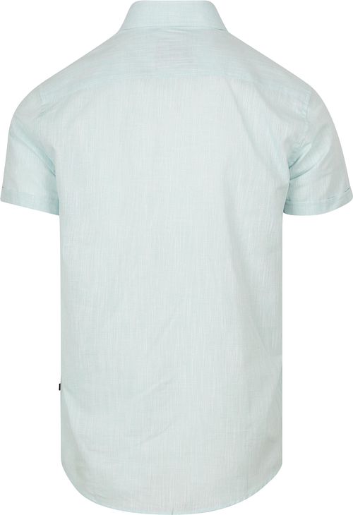 Suitable Camisa de manga corta de algodón slub verde claro Product / Achterkant