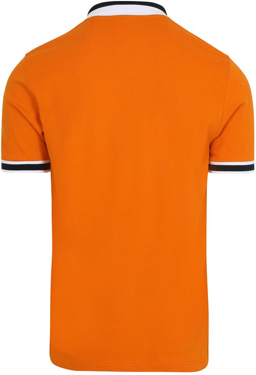Sun68 Polo Shirt Multistripes Collar Orange Product / Achterkant