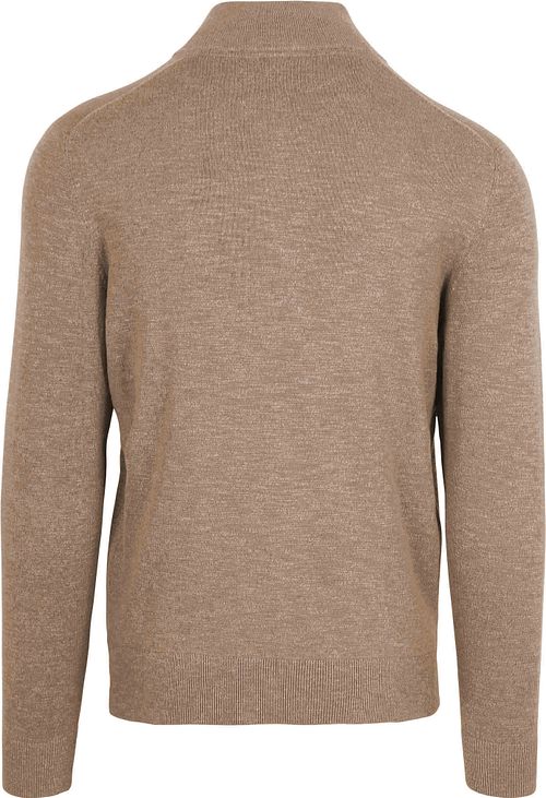 Beżowy sweter Suitable Slub Yarn Half Zip Product / Achterkant