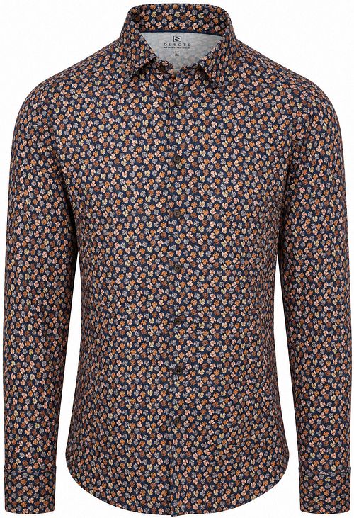 DESOTO Hemd Druck Blumen Braun Navy Product