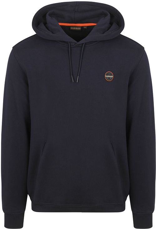 Hoodie Napapijri con badge blu navy Product