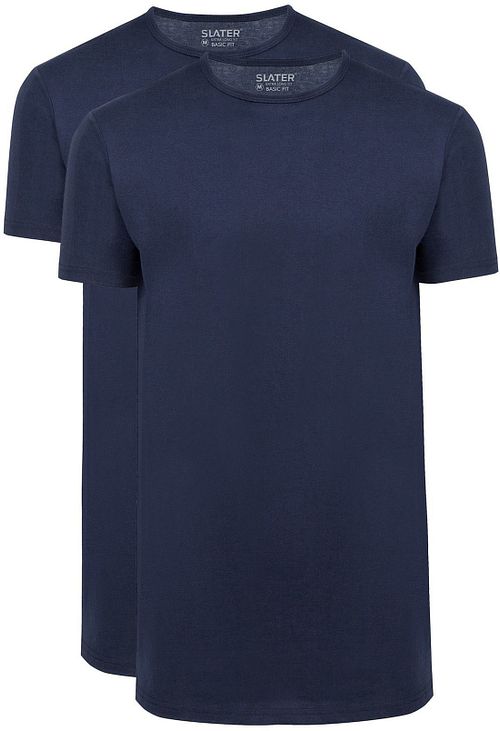 Slater 2-pack T-shirt Basic Extra Lang O-neck Navy Product