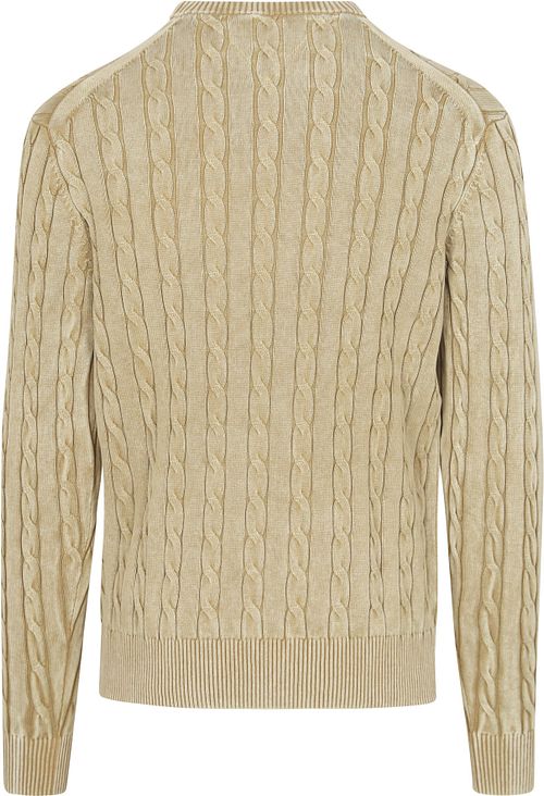 Jersey de punto con trenzas Tommy Hilfiger Sandalwood Product / Achterkant