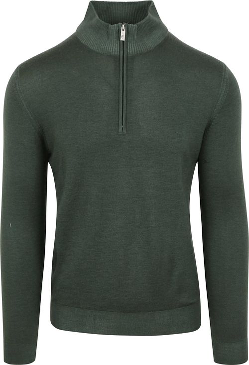 Jersey R2 Half Zip de lana merino verde oscuro Product