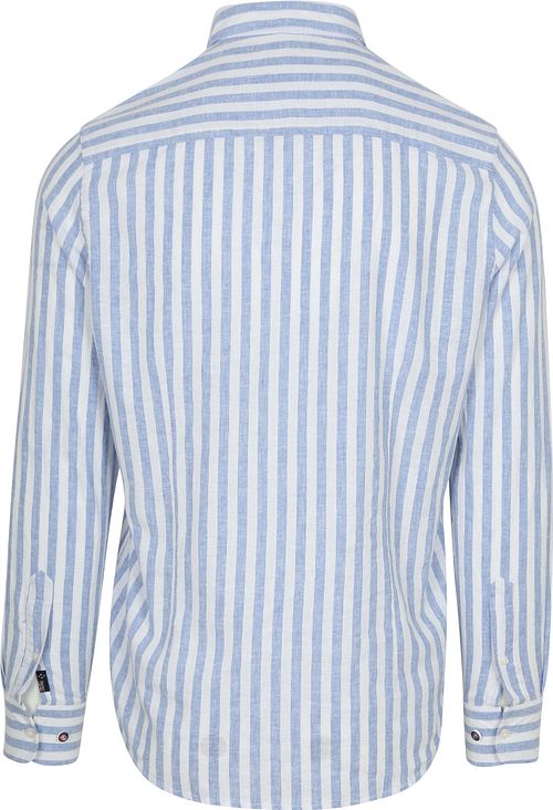 NZA Shirt Picton Linnen Blend Streep Blauw Product / Achterkant