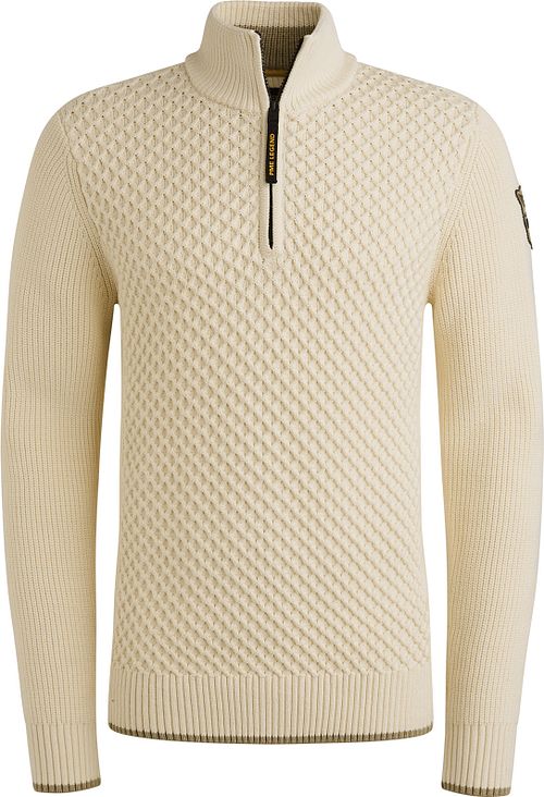 PME Legend Half Zip Structure Sweater Ecru Product