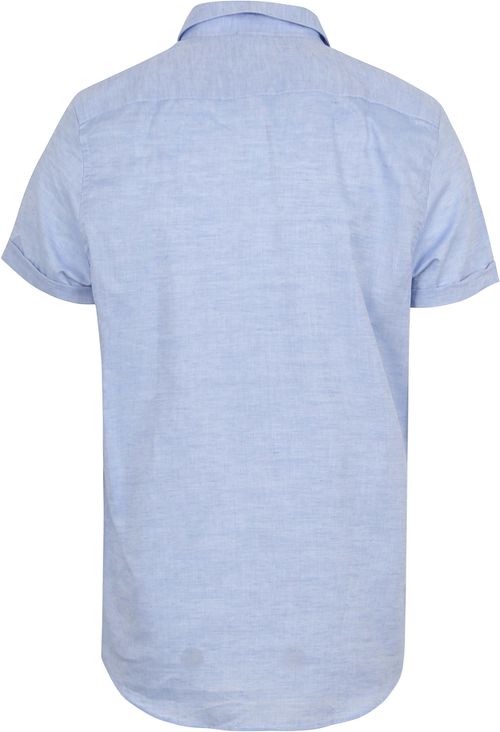 Camisa de manga corta Suitable de lino en azul claro Product / Achterkant