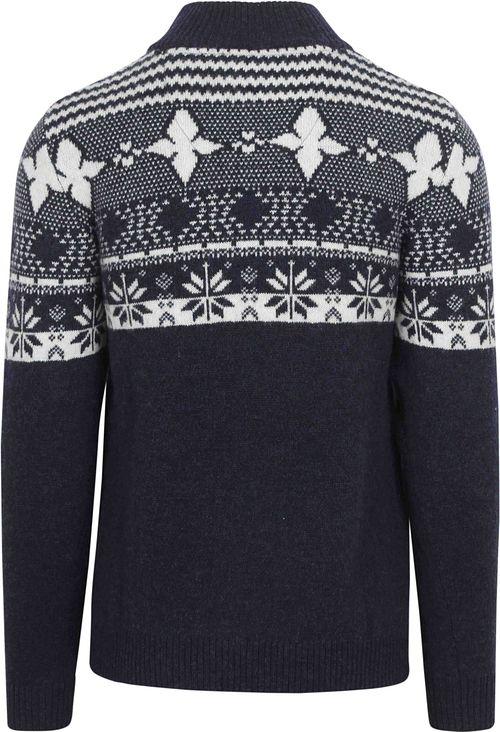 Suitable Odde Half Zip Trui Wolblend Navy Product / Achterkant