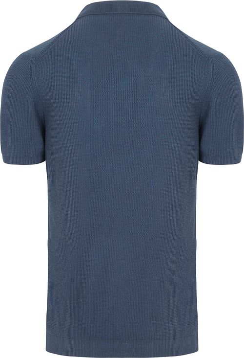 Suitable Respect Polo Structure Knit Blauw Product / Achterkant
