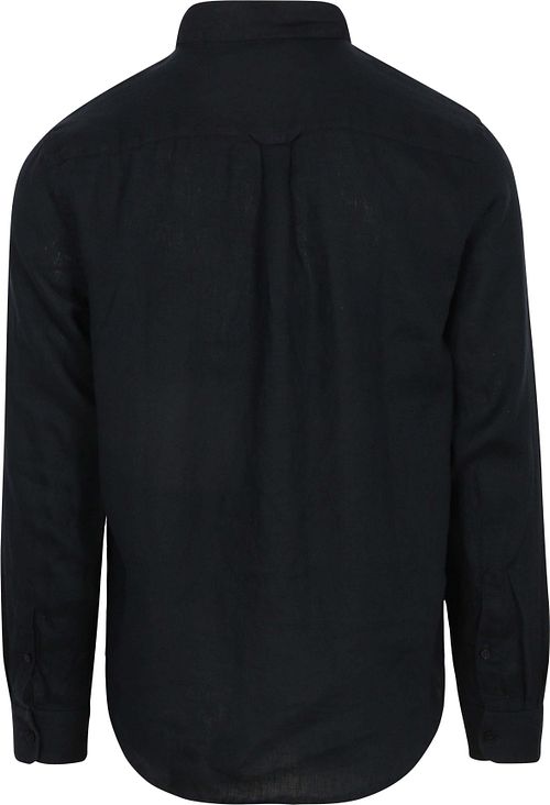 Superdry Chemise Riviera Linen Classic Eclipse Bleu marine Product / Achterkant