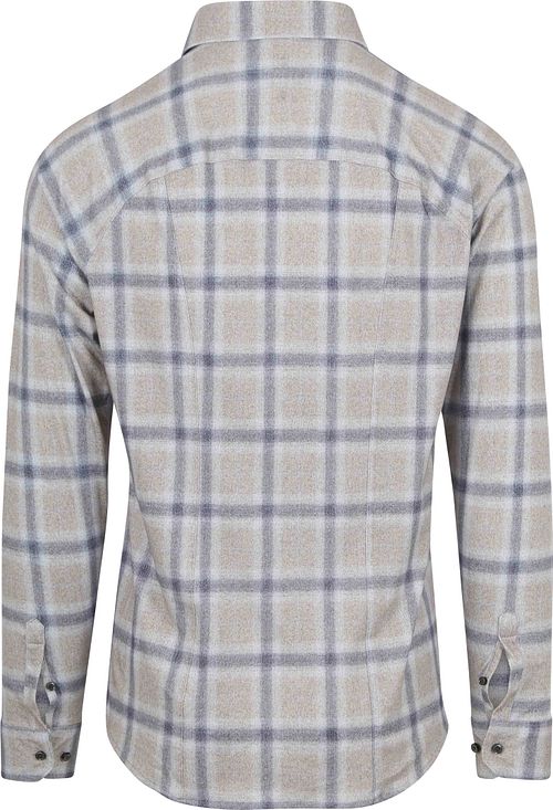 DESOTO Hemd Karos Greige Blau Product / Achterkant