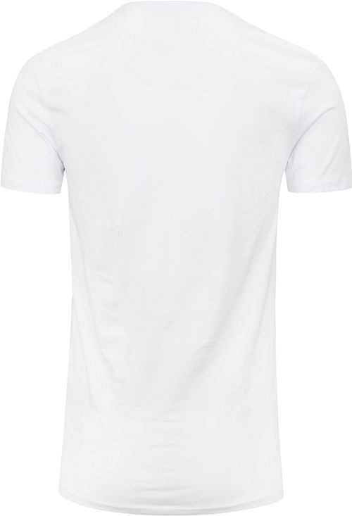 Garage Stretch Basic T-Shirt Weiß V-Ausschnitt Product / Achterkant