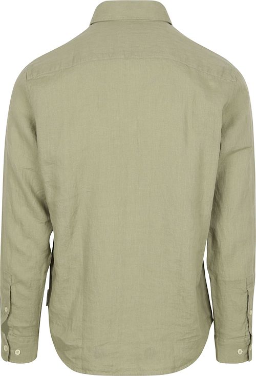 Marc O'Polo Skjorte i Linned Grøn Product / Achterkant